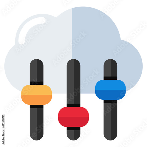 Editable design icon of cloud equalizer