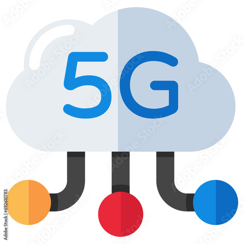 Trendy design icon of cloud 5g network 