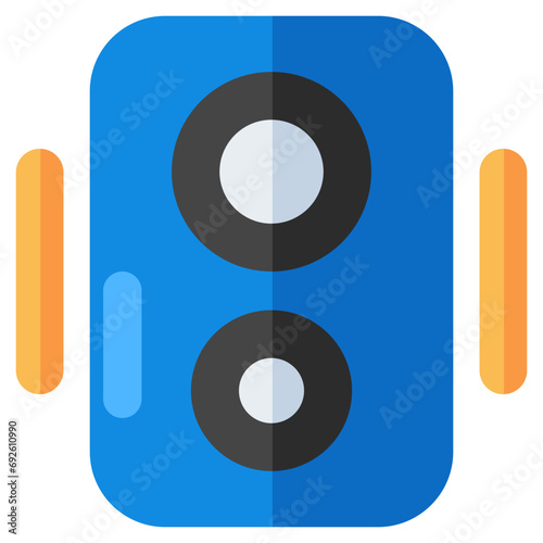 Vector design of woofer, sound speaker flat icon