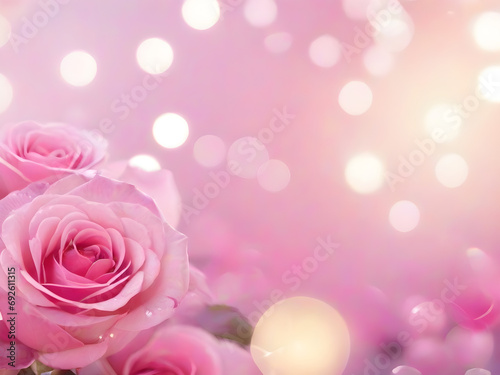 pink roses with bokeh