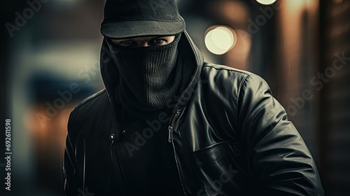 Man in black mask photo