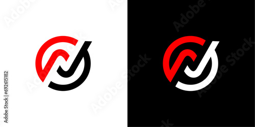 vector logo n abstract combination of circles photo