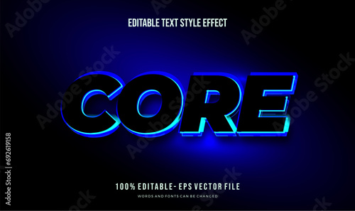 Editable text effect futuristic blue shiny color. Text style effect. Editable fonts vector files.