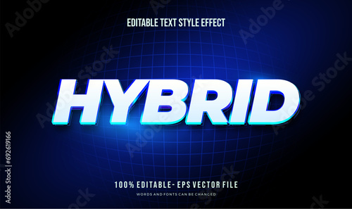 Editable text effect futuristic blue shiny color. Text style effect. Editable fonts vector files