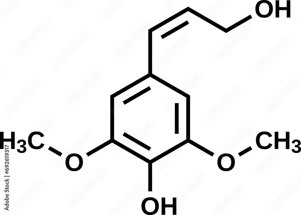 Sinapyl alcohol structural formula, vector illustration Sinapyl alcohol structural formula, vector illustration