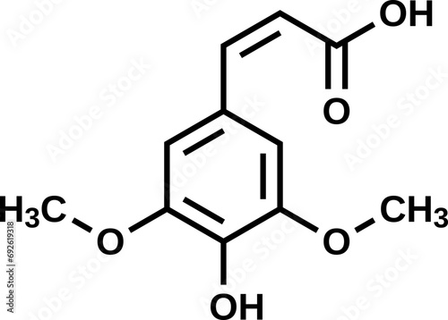 Sinapinic acid structural formula, vector illustration 