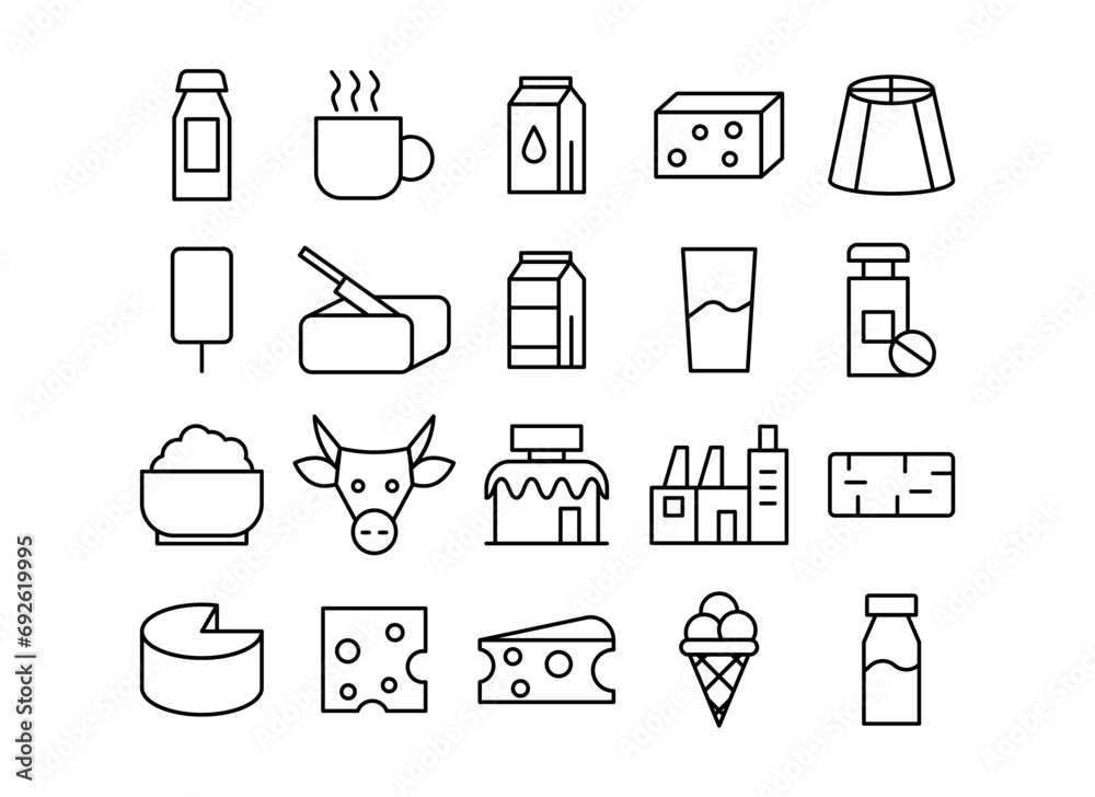 Dairy product line vector icon. Food farm and symbol organic pictogram design agriculture. Farming element ingredient Dairy product line vector icon. Food farm and symbol organic pictogram design agriculture. Farming element ingredient