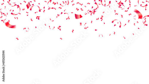 Celebration banner template with red confetti for holiday  party  Valentine s Day