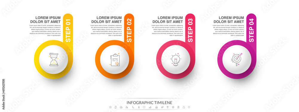 Vector template circle infographics. Business concept with 4 options ...