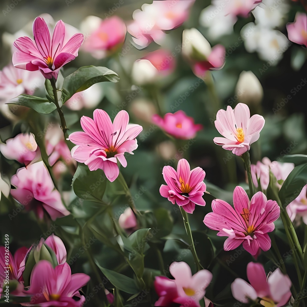 pink flowers in the garden pink flowers in the garden