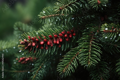 Capturing The Exquisite Details Of A Festive Christmas Tree For Sale  Photorealistic Closeup Of Lush Green Needles And Ornate Decorations