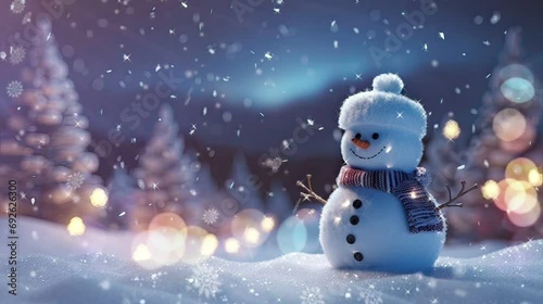 snowman on the snow photo