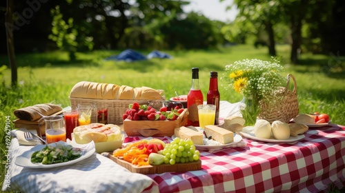 fruit dinner picnic food illustration bread wine, chicken potato, sausage burger fruit dinner picnic food