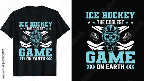 Ice hockey puck and broken stick t-shirt print vector template.Ice hockey t-shirt design Vector, Hockey, typography, vector, graphic, illustration, t-shirt design custom design mockup