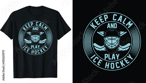 Ice hockey puck and broken stick t-shirt print vector template.Ice hockey t-shirt design Vector, Hockey, typography, vector, graphic, illustration, t-shirt design custom design mockup