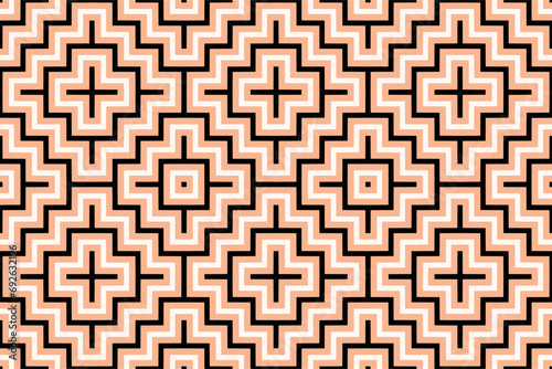 Seamless peach fuzz color cross pattern design. Color of the year 2024
