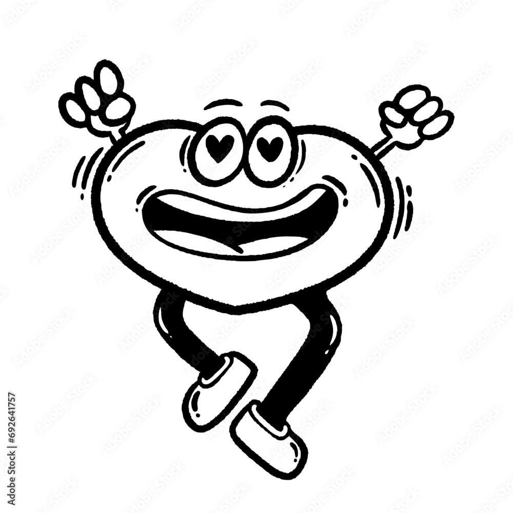 Obraz premium svg outline happy heart pcsk studio stock element