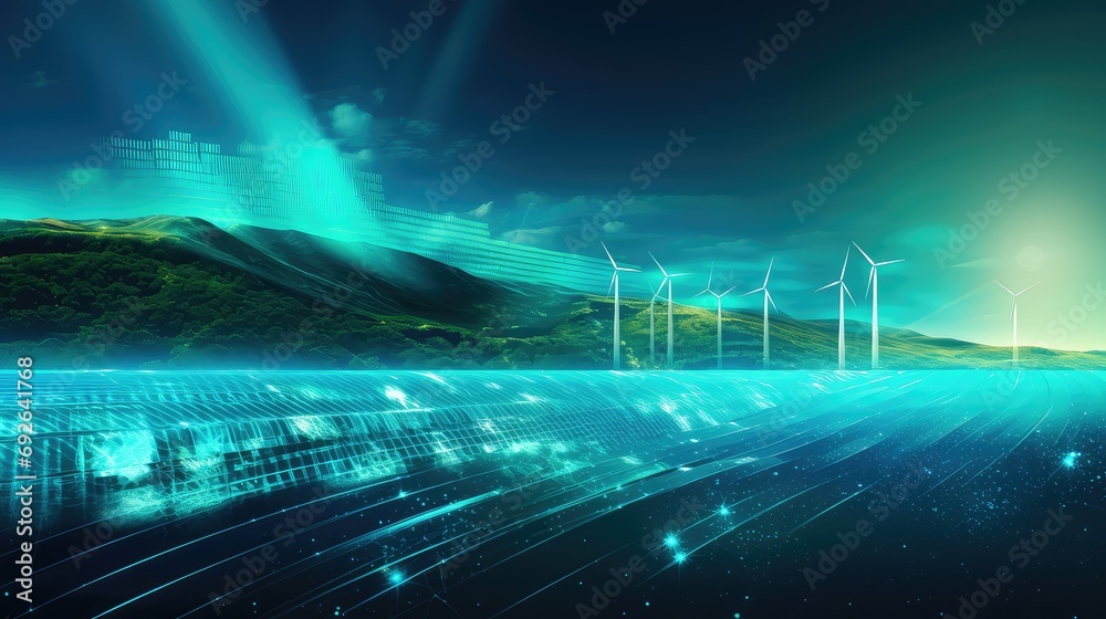 renewable energy digital background illustration sustainability ...