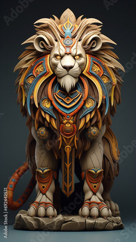 lion animal cartoon background portrait illustration © shobakhul