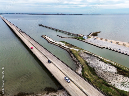 The bridge from Port Lavaca to Point Comfort Texas