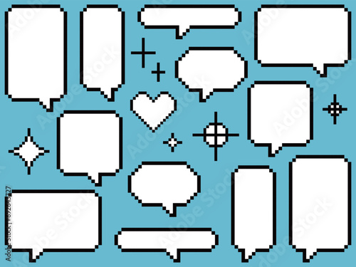 ドット絵の吹き出しと装飾セット