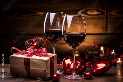 wine-glasses-with-gifts-and-a-heart- © Khansa