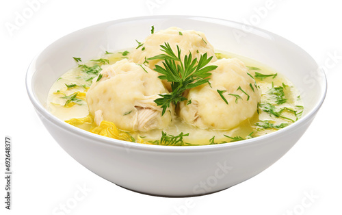 Hearty Chicken Dumpling Bliss in a Bowl On Transparent Background photo