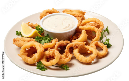 Crispy Calamari Extravaganza On Transparent Background