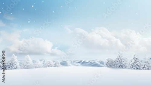 A stunning scenery of snow landscape in winter.