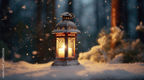 Festive Frost: Winter Illumination in the Snow