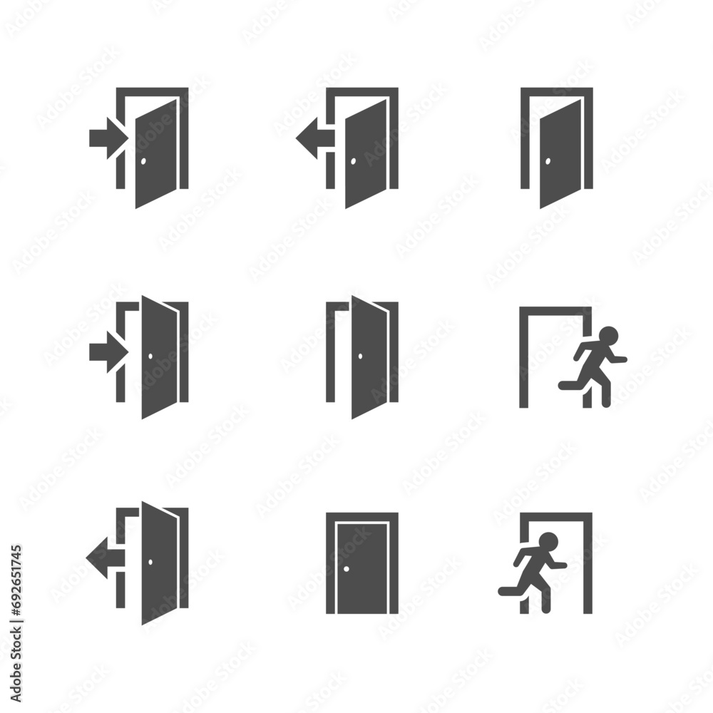 Set glyph icons of exit
