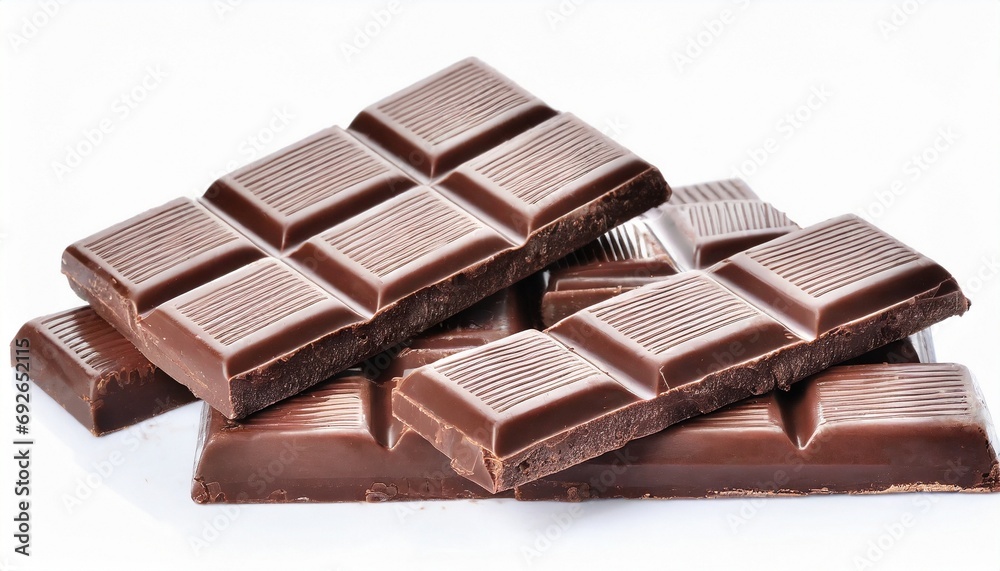 Chocolate bars isolated on white background