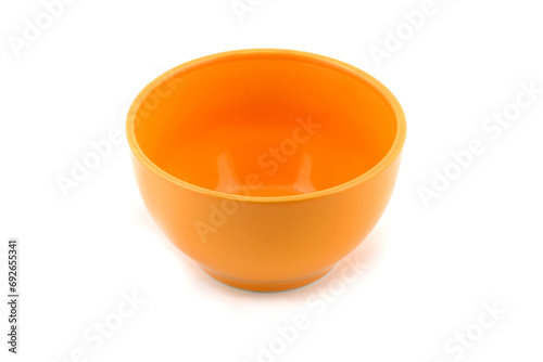 Orange bowl isolated on white background