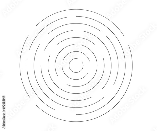 Rotating concentric circles,round line target