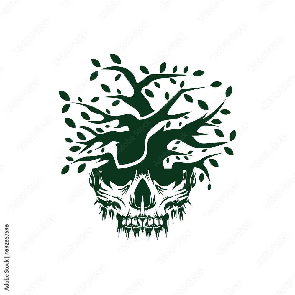 Tree with skull concept design vector Tree with skull concept design vector