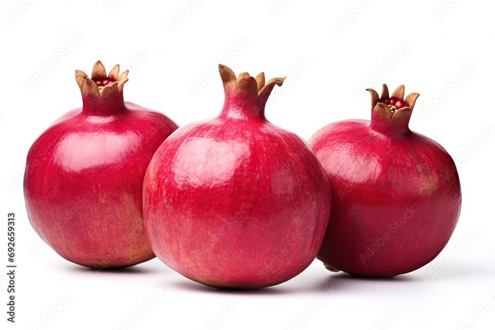 Ripe pomegranate fruits isolated on white background Ripe pomegranate fruits isolated on white background