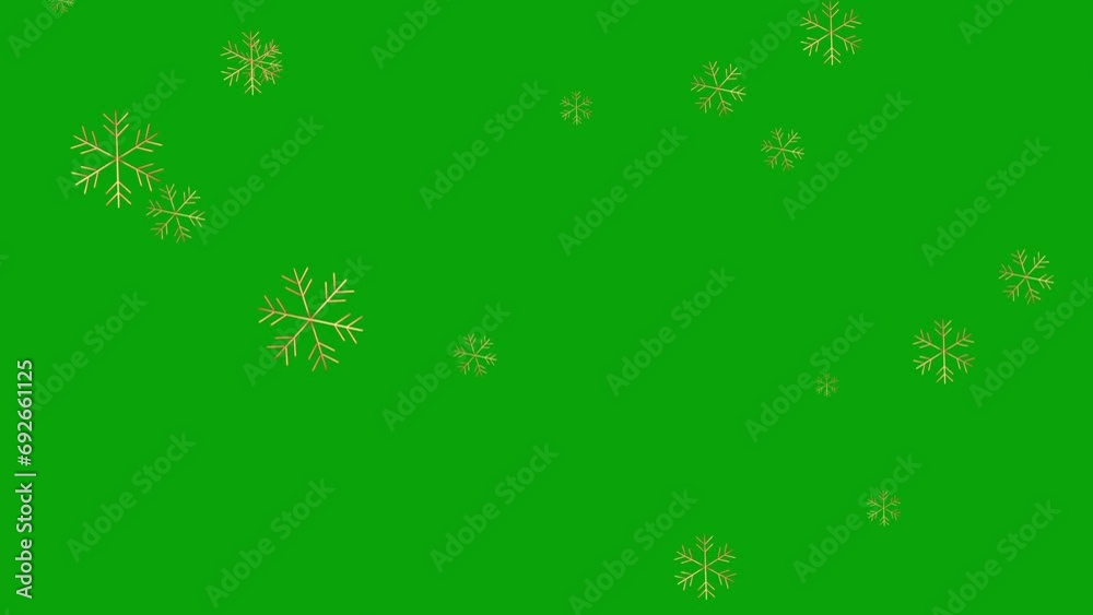 Christmas Mood - Golden Slow Falling Snowflakes Close-up on Green Screen Background, Seamless Looping Animation Christmas Mood - Golden Slow Falling Snowflakes Close-up on Green Screen Background, Seamless Looping Animation