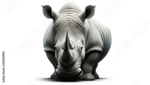 Frontal view of a white rhinoceros