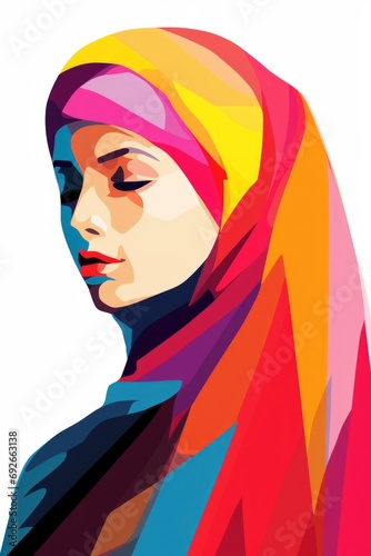 islamic Colorful multicolor Hijab of women
