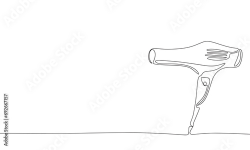 One line continuous drier. Line art outline drier. Hand drawn vector art.