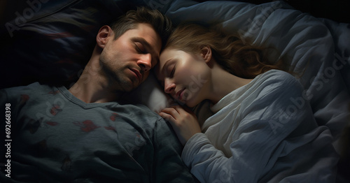 Slumber Together: A Couple's Quiet Sleep in Comfort © Kordiush