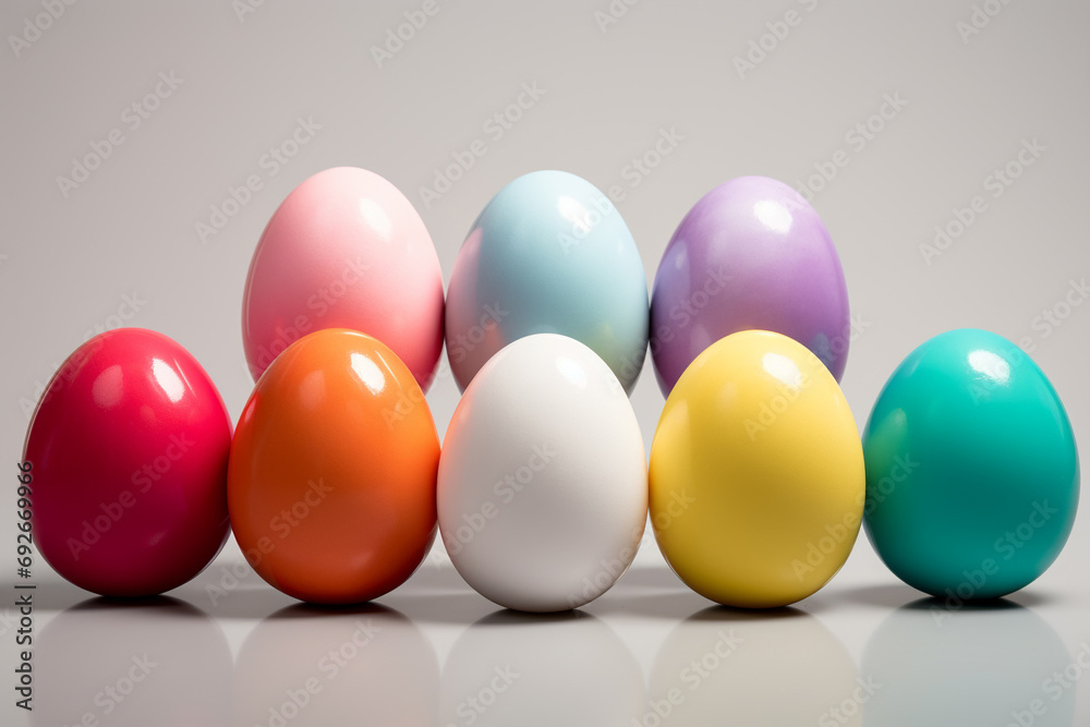 pile of colorful easter eggs on grey background. Celebrating easter pile of colorful easter eggs on grey background. Celebrating easter