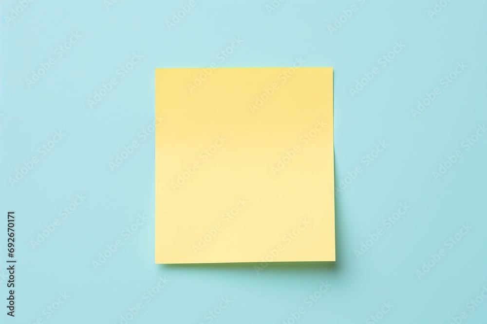 Sticky note on blue background Sticky note on blue background
