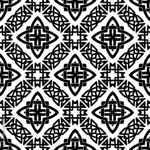 White background with black pattern. Seamless texture for fashion, textile design,  on wall paper, wrapping paper, fabrics and home decor. Simple repeat pattern.