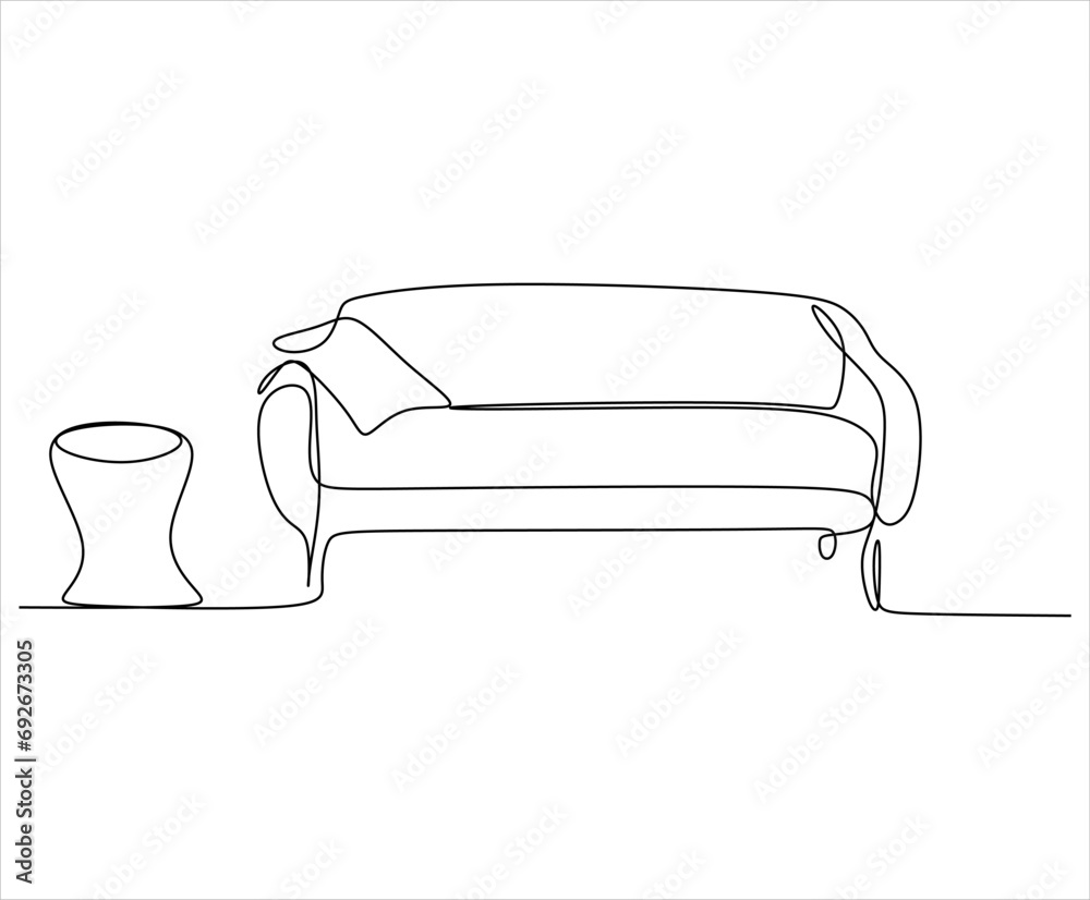 Сontinuous single line single line sofa with floor lamp lampshade, hand drawn silhouette painting. Line art. scribble. Сontinuous single line single line sofa with floor lamp lampshade, hand drawn silhouette painting. Line art. scribble.