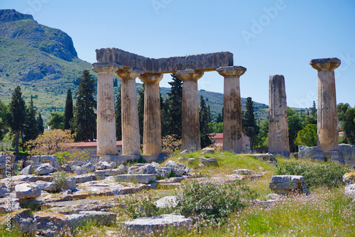 Greece ruins of ancient Nimea on a sunny summer day photo
