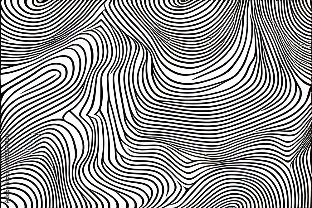 Wavy and swirled lines vector seamless pattern. Bold curved lines and squiggles ornament. Seamless horizontal banner with doodle bold lines. Black and white wallpaper, background, poster