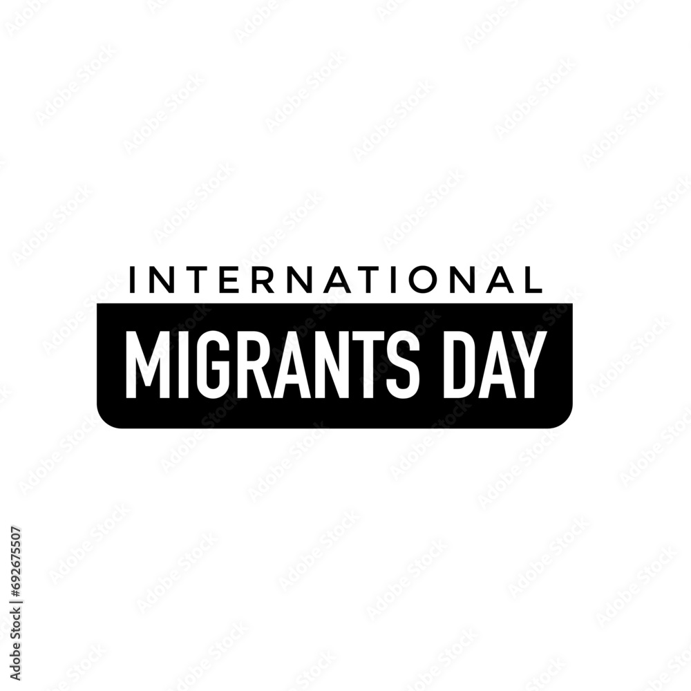 International migrants day on December 18 poster design.