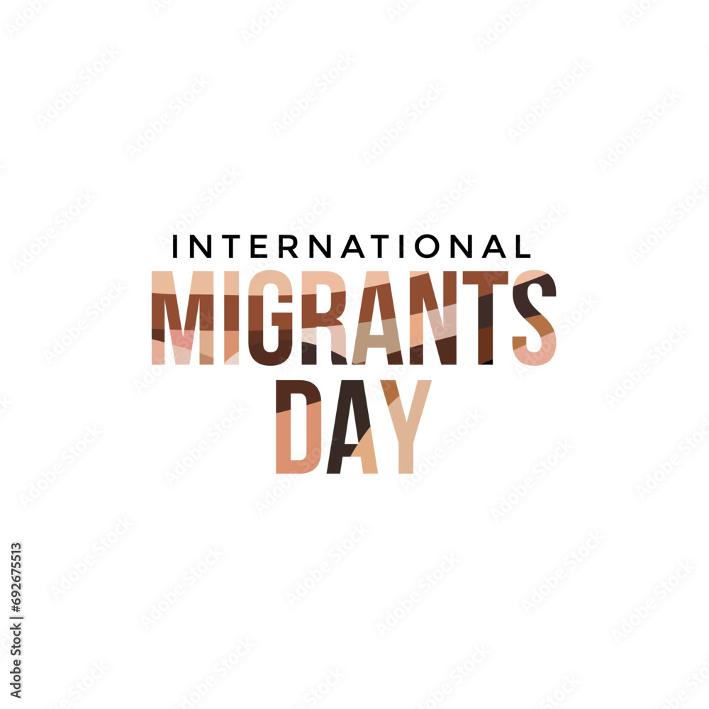 International migrants day on December 18 poster design.