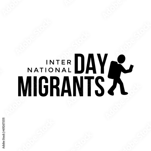 International migrants day on December 18 poster design.
